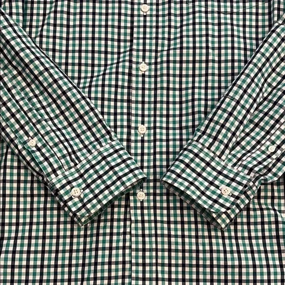 J.Crew (Thomas Shirtings) Men’s XL Gingham Navy Green White Button Down - Picture 3 of 8
